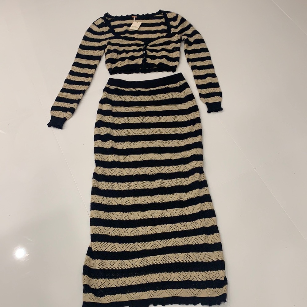 Free People Brand New Set. Size XS. Crochet sweater set